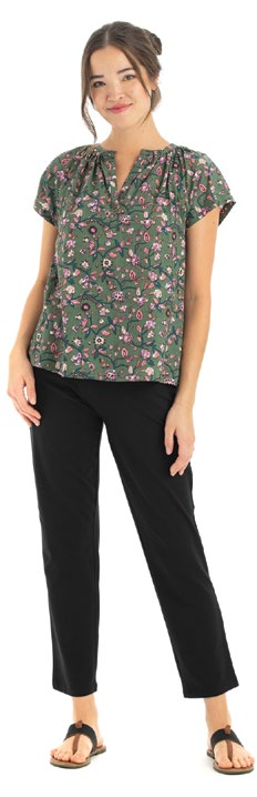 Split Collar Organic Cotton Top