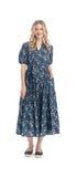 Organic Cotton Dress with Half Sleeve - Soft Navy Floral