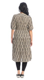 Organic Cotton Split Collar Dress with Half Sleeves