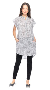 Short Sleeve Button-Up Tunic