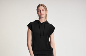 Donna Sleeveless Hoodie - Black