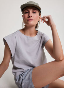Elara Short Sleeve Top - Misty Grey