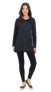 Scoop Neck Tunic with Raw Seams - Organic Cotton