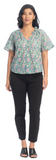 Ruffled Split Collar Organic Cotton Top