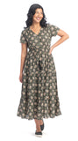 Organic Cotton V-Neck Dress with Three-Tier Skirt