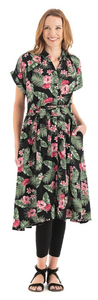Rayon Dress with Mandarin Collar