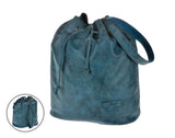 Blue Convert-Able Bag - 16"x13" - Faux-Leather