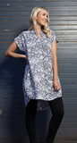 Cotton Short Sleeve Button-Up Tunic