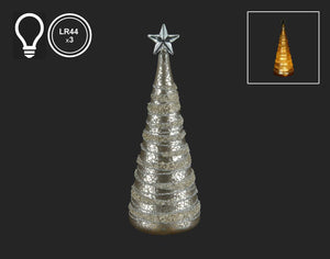 Mercury Glass LED Glitter Tree