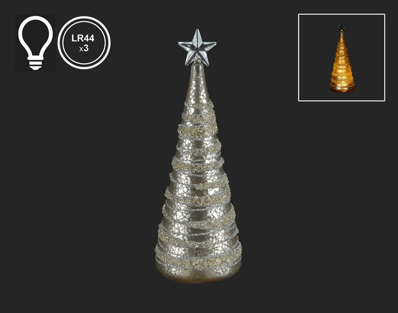 Mercury Glass LED Glitter Tree
