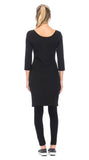Black Dress - Pleated Skirt - Organic Cotton