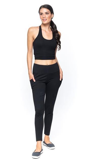 Leggings with Pocket - Black - Organic Cotton