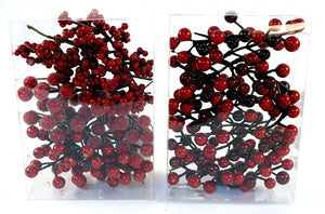 6" Waterproof Red Berry Picks -12 pcs