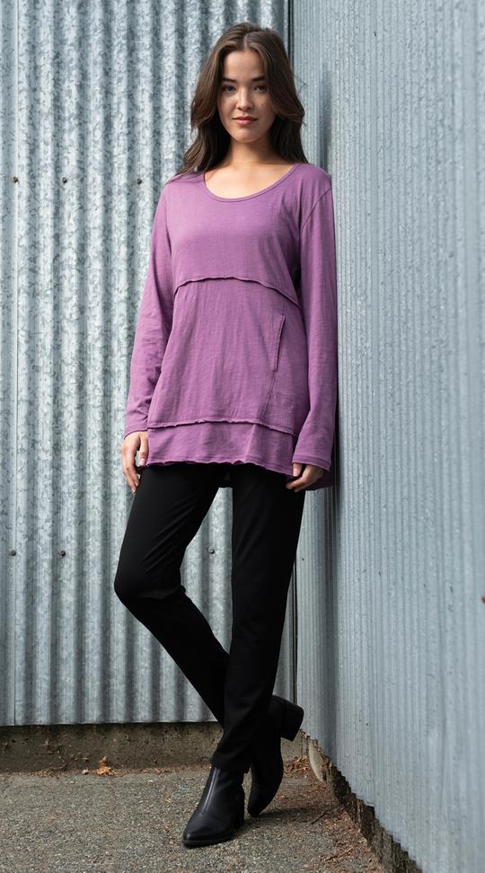 Scoop Neck Tunic with Raw Seams - Organic Cotton