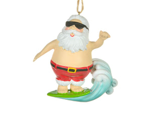 Surfing Santa Ornament