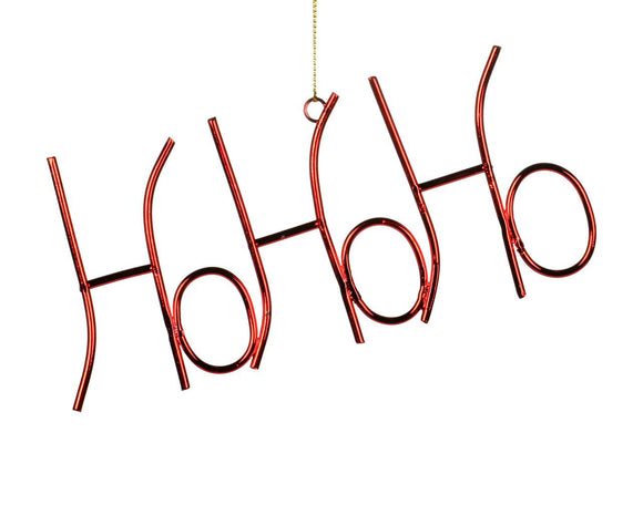 HoHoHo Ornament - Heavy Red Wire