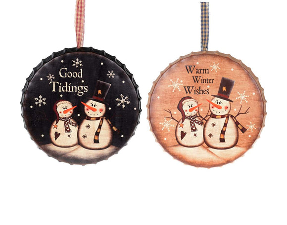 Snowman Bottle Cap - 10