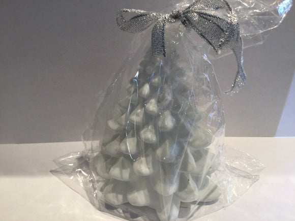 Large White Christmas Tree Candle