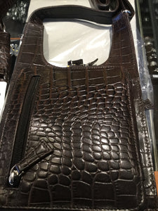 Leather Organizer Bag - Croc Texture - Unisex