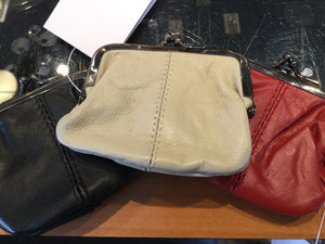 Leather Change Pouch with Metal Edge and Closure - Assorted Colours