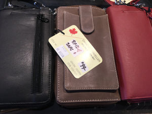 Leather RFID Long Wallet Bag with Large Cell Phone Pocket