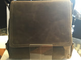 Leather Messenger with Accent Stitching